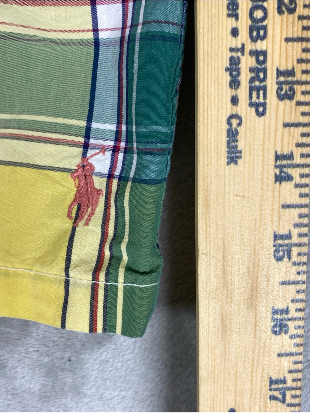 Polo by Ralph Lauren Yellow Multicolor Madras Plaid Swim Shorts Mesh Lined - Picture 7 of 11